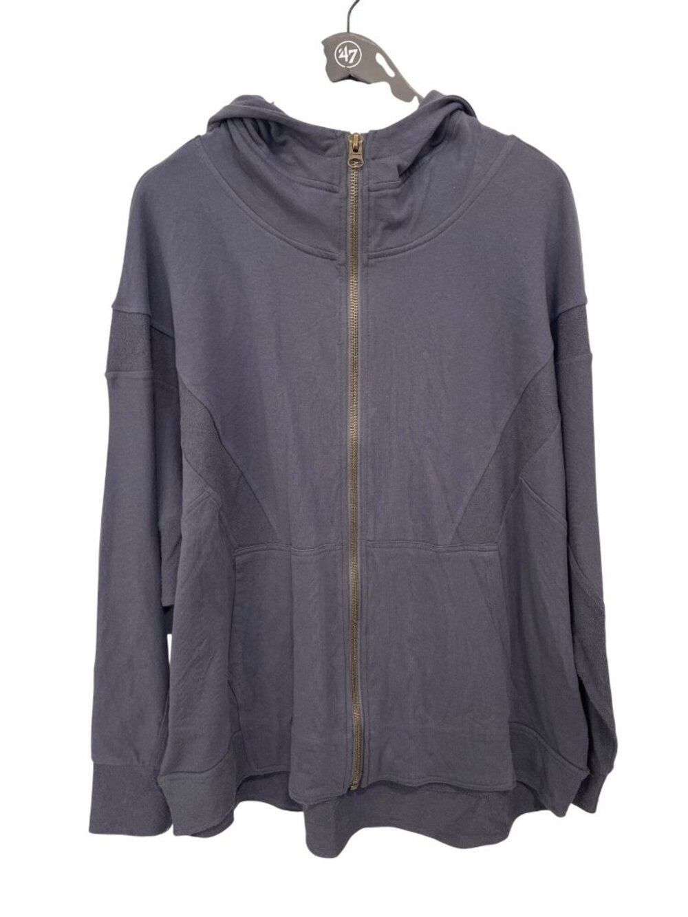 GiGio USA Hoodie Jacket Zip Front Long Sleeve Gray Cotton Relaxed Outerwear NEW